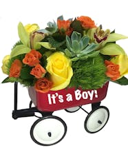 Premium Wagon Boy New Baby Gift Flowers For New Baby Boy