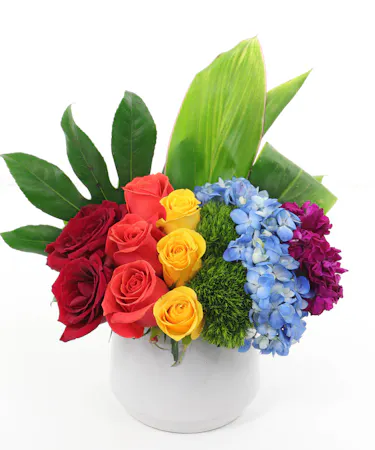 Pink Roses, Cymbidium Orchids, Full Bloom Hydrangea