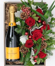 Champagne & Christmas Flowers